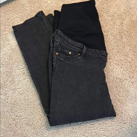 Classic Black Women's Maternity Jeans - Picture 2 of 2